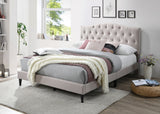 Driftwood Upholstered Bed with Tufted Arched Headboard