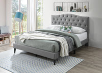 Driftwood Upholstered Bed with Tufted Arched Headboard